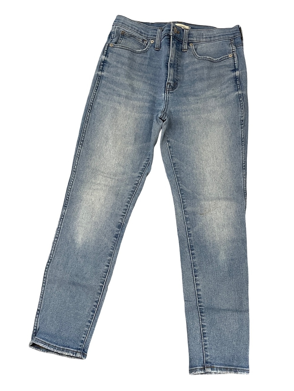 Madewell 10” High Rise Skinny Crop Jeans 28 Light Wash Raw He